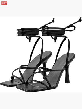Stiletto Heeled Sandals Lace Up Strappy Gladiator Style 3.5 Inch Heel